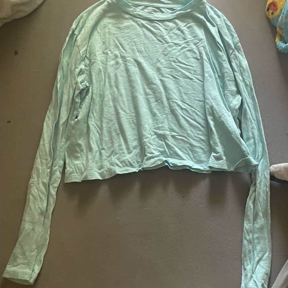 Light blue long sleeve baby tee size a